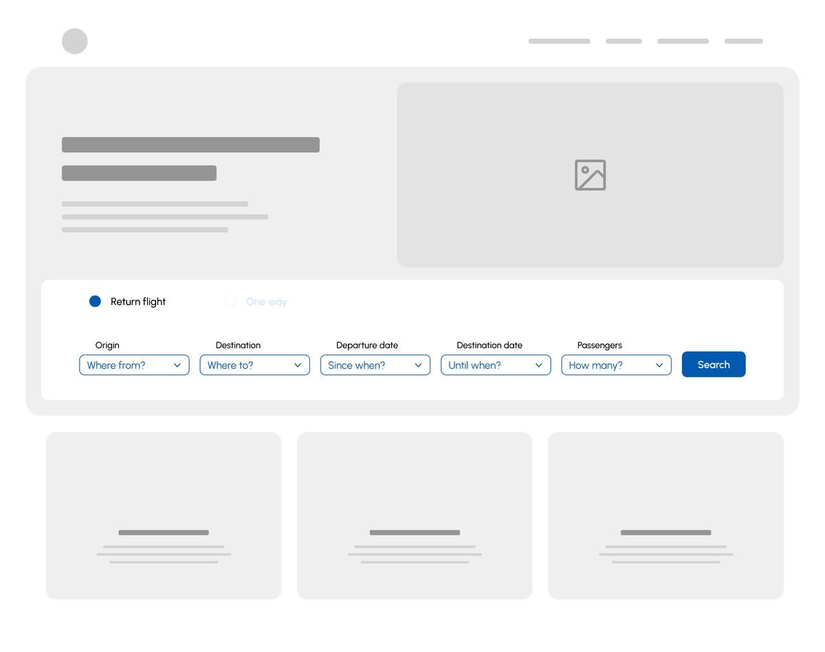 Wireframe — Homepage
